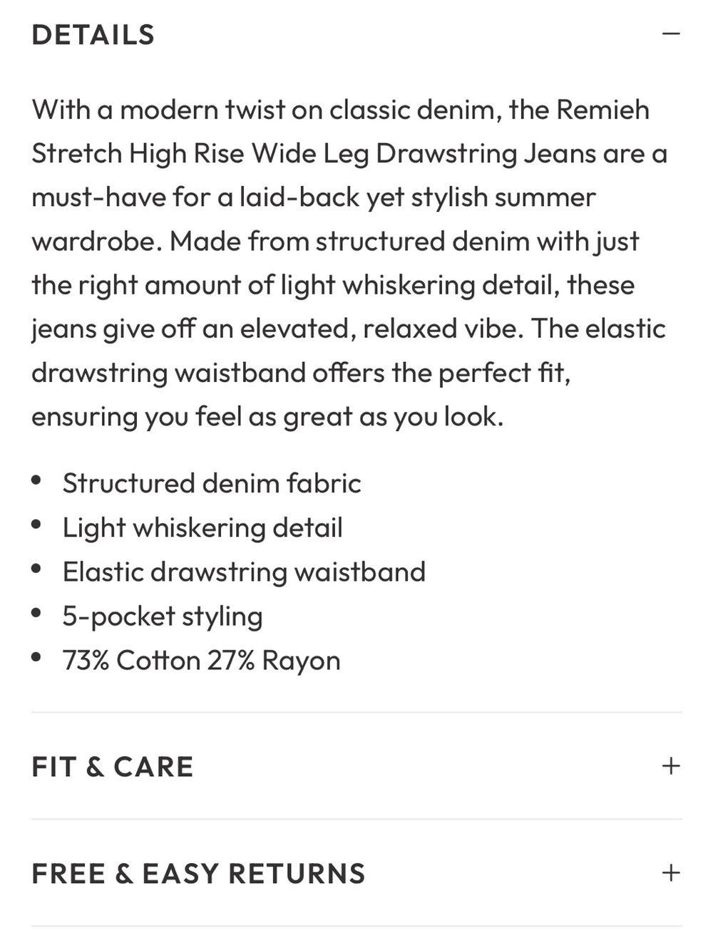 Vici remeiha Light Blue Wide-Leg Drawstring Jeans - Picture 5 of 5